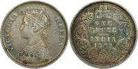 BRITISH INDIA 1 Rupee Queen Victoria - no mintmark - Calcutta Mint - type A/I 0/0 -