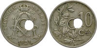 BELGIUM 10 Centiemen Albert I - MINT ERROR / MISSLAG -