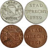NETHERLANDS Duit 1739 & 1751 Utrecht - LOT of 2 coins SUP-/SUP