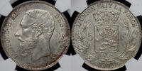 BELGIUM 5 Francs Leopold II -