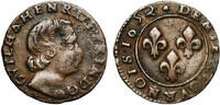 FRENCH STATES Æ Denier tournois Principality of Orange - Guillaume-Henri de Nassau -