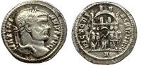 Roman Empire - Maximianus Herculius AR Argenteus / Four tetrarchs before city gate, -