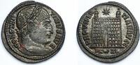 Roman Empire, Constantine I AE Follis / Camp-gate with two turrets, -