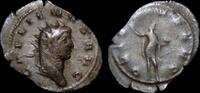 Roman antoninianus Gallienus AR antoninianus Sol standing left -