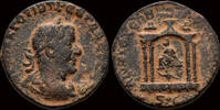 Seleucis and Pieria octassarion Seleucis and Pieria Antioch Trebonianus Gallus AE octassarion shrine -