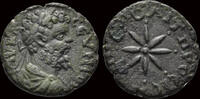 Moesia Inferior assarion Moesia Inferior Nicopolis Septimius Severus AE assarion eight-rayed star -