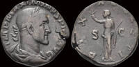 Roman sestertius Maximinus I AE sestertius Pax standing left -