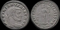 follis 293-305AD Roman Galerius, as Caesar AE follis Moneta standing EF