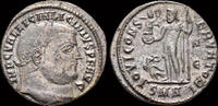 Roman silvered follis Licinius I Silvered follis Jupiter leaning on scepter -