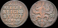 Aachen stadt 12 heller Germany Aachen Stadt 12 heller 1791 -