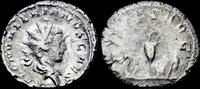 Roman antoninianus Saloninus, as Caesar AR antoninianus sacrificial implements. -