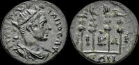 Bithynia hemiassarion Bithynia Nikaia Gordian III AE hemiassarion three military standards -