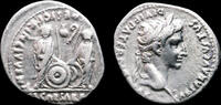Roman denarius Augustus AR denarius Gaius and Lucius -