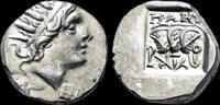 Caria plinthophoric drachm Caria Rhodos AR plinthophoric drachm rose with bud -