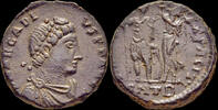 Roman AE follis Arcadius AE follis emperor standing facing -