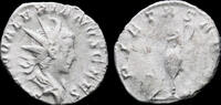 Roman antoninianus Valerian II, as Caesar AR antoninianus sacfificial implements -