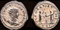 Roman antoninianus Probus billon antoninianus emperor receiving Victory on globe from Jupiter -