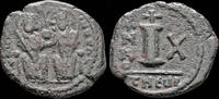 Byzantine decanummium Justin II with Sophia AE decanummium Large I -