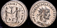 Roman antoninianus Diocletian AE antoninianus emperor receiving Victory on globe from Jupiter -