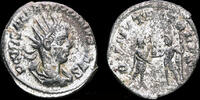 Roman antoninianus Saloninus silvered antoninianus Jupiter presenting Victory to Saloninus -