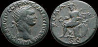 Roman dupondius Domitian AE dupondius Roma seated left- rare Eastern Mint -