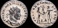 Roman antoninianus Maximianus Herculius AE antoninianus emperor receiving Victory on globe -