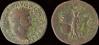 Roman As Nero AE As Victory slighting left -
