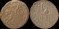 Seleucid Kingdom AE18 Seleucid Kingdom Tryphon AE18 Boeotian helmet -