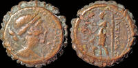 Seleucid Kingdom AE serrate Seleucid Kingdom Seleukos IV Philopater AE serrate Artemis standing left -