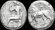Alexandrine empire double shekel Alexandrine empire Uncertain satraps of Babylon AR double shekel lion walking -