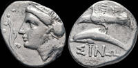 Paphlagonia AR drachm Paphlagona Sinope AR drachm Arist(oboulos), magistrate -
