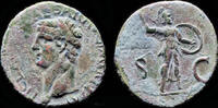 Roman As Claudius AE As Minerva advancing right -