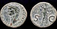 As 41-54AD Roman Claudius AE As Minerva advancing right VF+