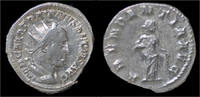 antoninianus 249-251AD Roman Trajan Decius AR antoninianus Abundantia standing right EF