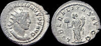 Roman antoninianus Gallienus AR antoninianus Liberalitas standing left -