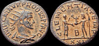 Roman antoninianus Probus AE antoninianus emperor receiving Victory on globe from Jupiter -