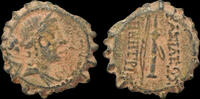 Seleucid Kingdom AE serrate Seleucid Kingdom Demetrios I Soter AE serrate bow and quiver -