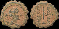 Seleucid Kingdom AE serrate Seleucid Kingdom Demetrios I Soter AE serrate bow and quiver -