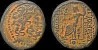 Syria AE24 Syria Seleucis and Pieria Antioch AE24 Zeus Nikephoros seated left -