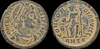 Roman AE follis Gratian AE follis Concordia seated facing -