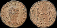 Roman antoninianus Tacitus AE antoninianus Tacitus receiving globe from Jupiter -