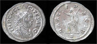 Roman antoninianus Tacitus silvered aurelianus Mars advancing left -
