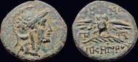 Mysia AE15 Mysia Pergamon AE15 owl standing facing -