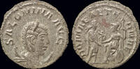Roman antoninianus Salonina billon antoninianus Gallienus receiving Victory from Roma -