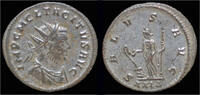 Roman antoninianus Tacitus silvered antoninianus Salus standing facing -