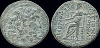 Syria AE20 Syria Seleucis and Pieria Antioch AE24 Zeus Nikephoros seated left -