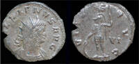Roman antoninianus Gallienus silvered antoninianus Virtus standing left -