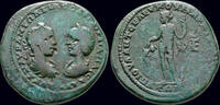 Moesia Inferior pentassarion Moesia Inferior Marcianopolis Elagabalus and Julia Maesa AE pentassarion -