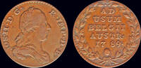 Austrian Netherlands dubbel oord Austrian Netherlands Brabant Jozef II dubbel liard (dubbel oord) 1789 -