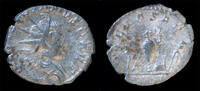 Roman antoninianus Saloninus AR antoninianus sacrificial implements -